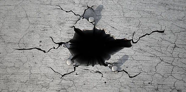 istock Hole In The Cracked Ground 536509745