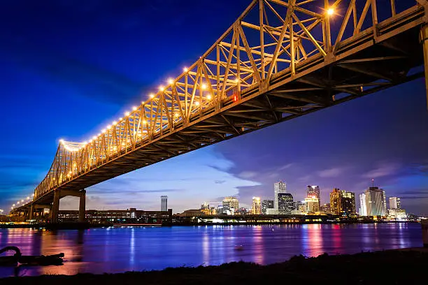 Photo of New Orleans Skyline at Night, Louisiana, USA