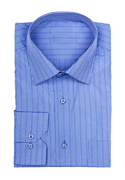 istock folded shirt with blue stripes on a white background 536511217