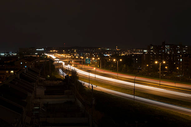 istock moving light of traffic in the city 536529596