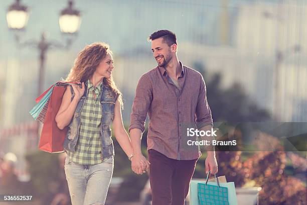 Young Couple In Shopping Stock Photo - Download Image Now - 2015, Adult, Adults Only