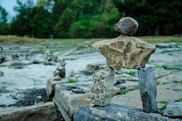 Blancing Rock Sculpture stock photo