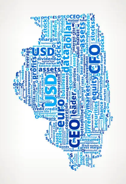 Vector illustration of Illinois State on Business and Finance Word Cloud