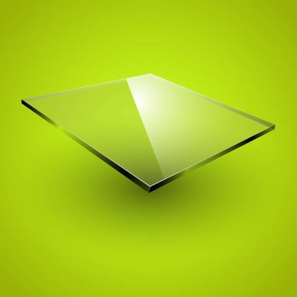 ilustrações de stock, clip art, desenhos animados e ícones de quadro de vidro sobre fundo verde. - rectangle vector three dimensional refraction