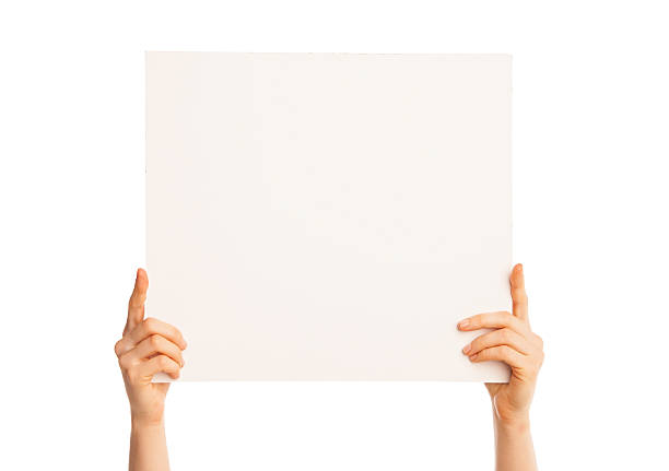 istock Isolated hands holding a big piece of paper 536559549