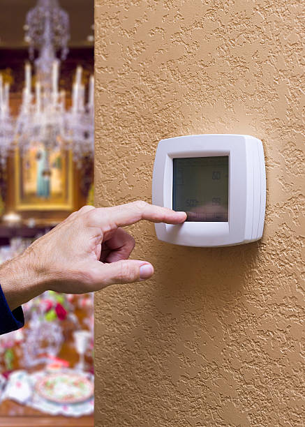 Touchpad Thermostat in an Elegant Home
