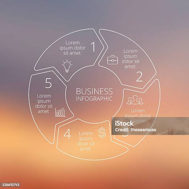 Circle Line Infografik Vektor Verwischen Hintergrund Stock Vektor Art und mehr Bilder von 2015