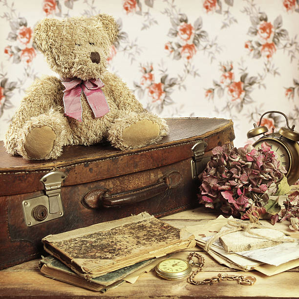 istock old suitcase, books, photos in retro style 536611585