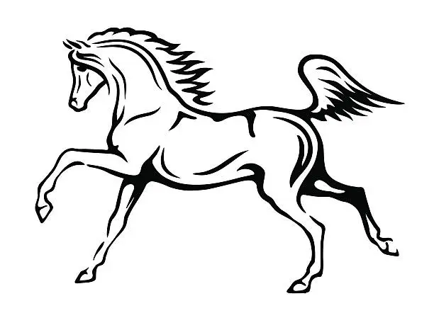 Vector illustration of Sketch of horse