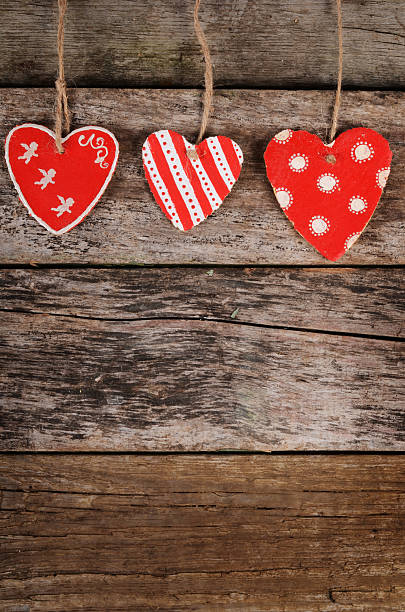istock Hearts on wooden background. Valentine's day 536614327