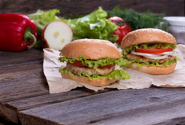 istock Delicious homemade hamburger on wood 536615335