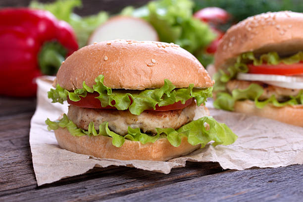 istock Delicious homemade hamburger on wood 536615337
