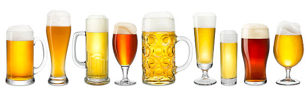 collezione birra fresca - beer beer glass isolated glass foto e immagini stock