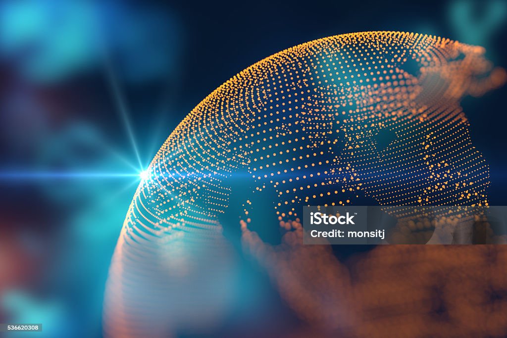 earth futuristic technology abstract background earth futuristic technology abstract background illustration Global Communications Stock Photo