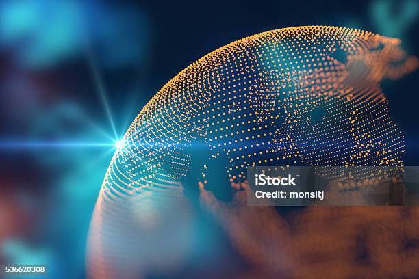 Earth Futuristic Technology Abstract Background Stock Photo - Download Image Now - Global Communications, Abstract, Technology