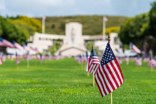 The National Memorial Cemetery of the Pacific lies in the crater of Punchbowl in Honolulu, Hawaii on the tropical island of Oahu and is popular travel destination for tourist and locals alike.