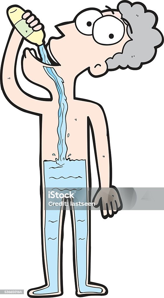 cartoon man drink water illustrations man drink water Care stock vector