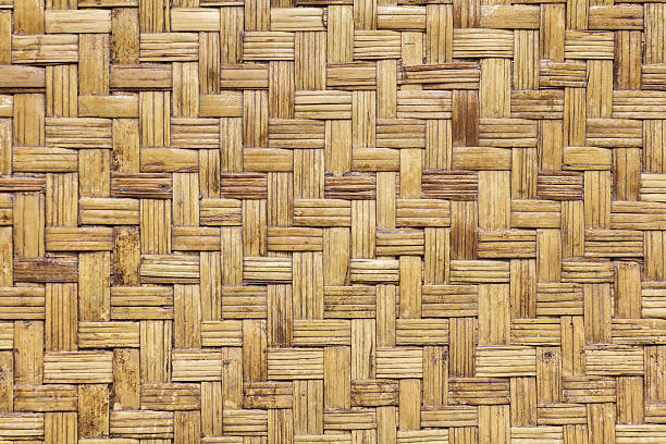 istock Closeup brown bamboo weaving texture, Woven wood pattern. 536650580