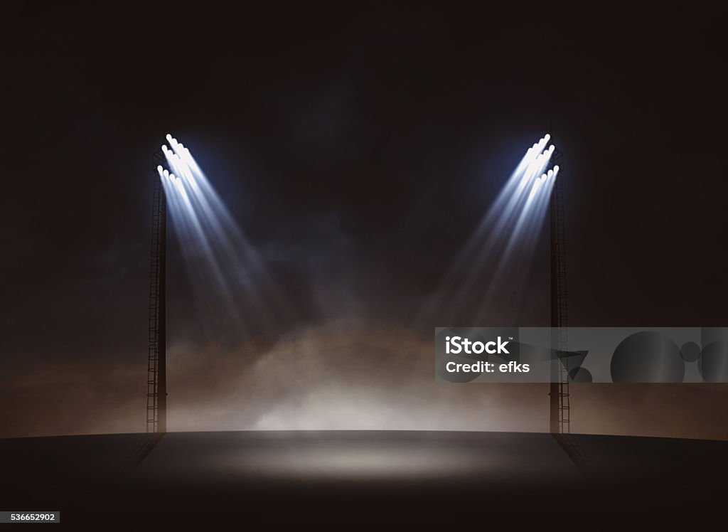 Spotlights 3d modelled and rendered spotlights background. Backgrounds Stock Photo