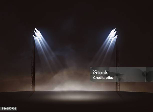 Spotlights Stock Photo - Download Image Now - Backgrounds, Sport, Stadium