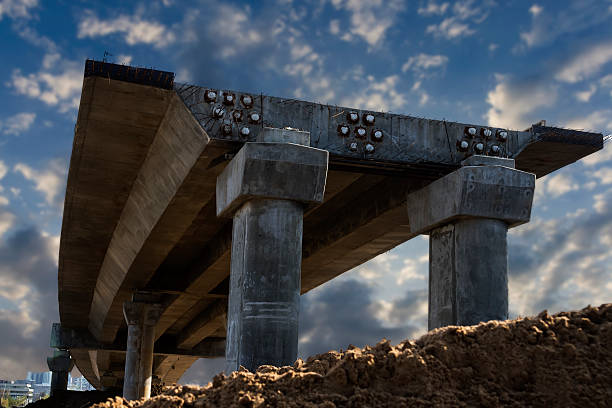 viaduto da construção - industry construction concrete rod - fotografias e filmes do acervo