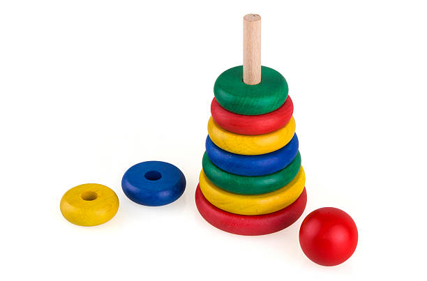 istock Colorful stacked round wooden circles 536661116