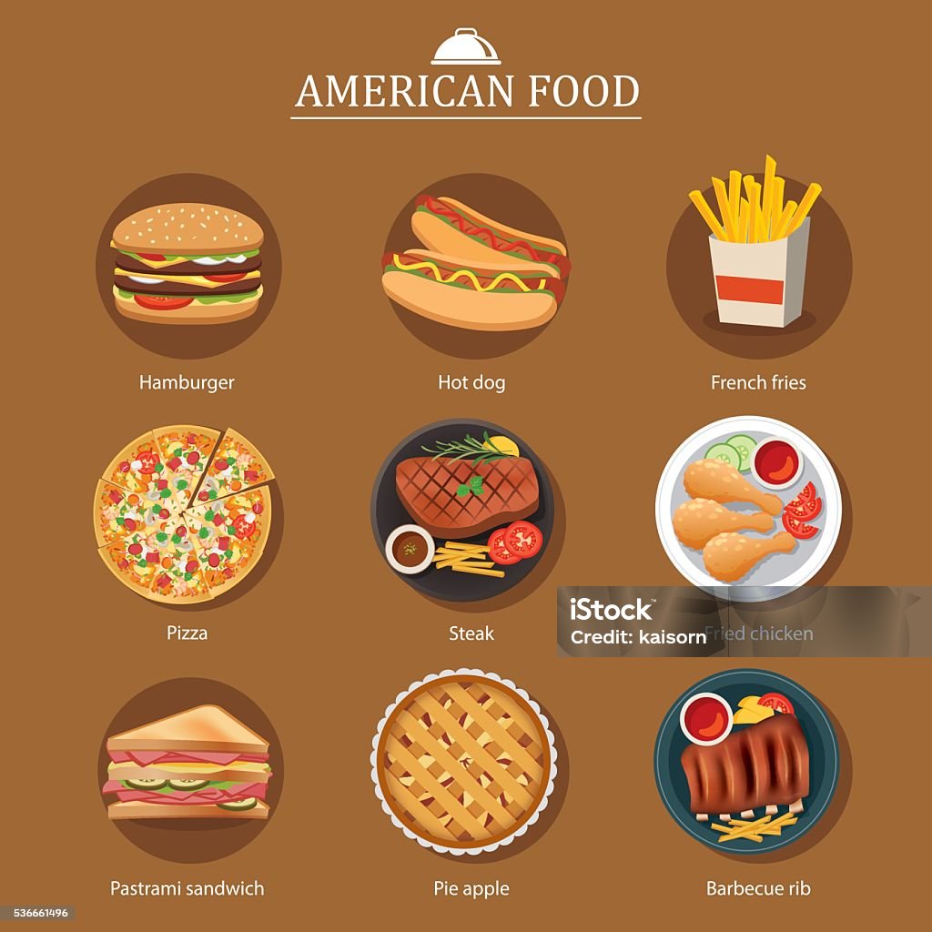 set of american food Banner - Sign stock vector