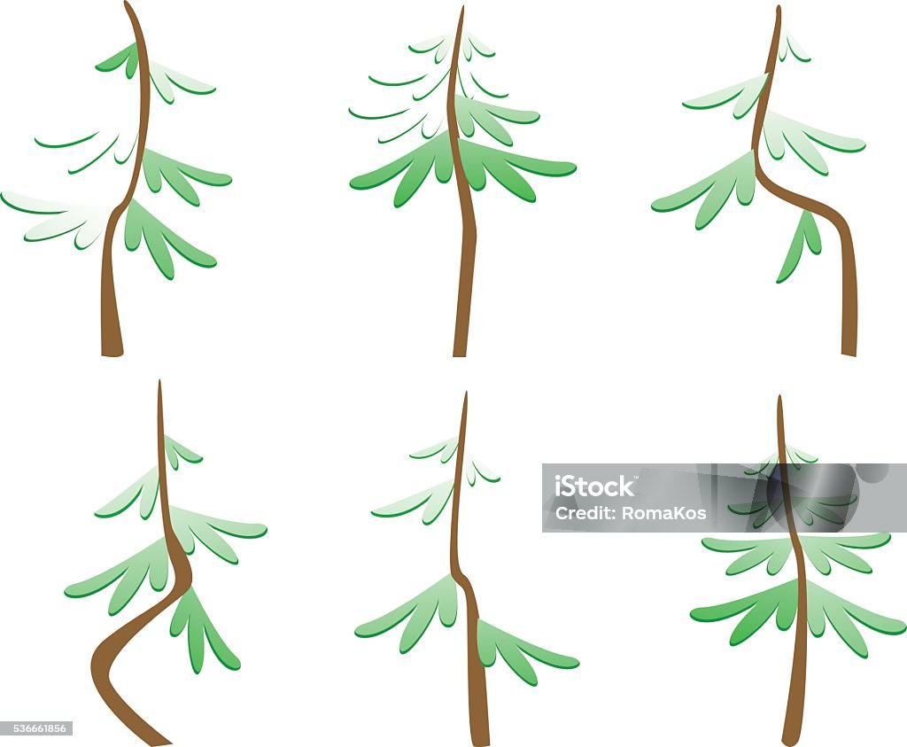 Abstract Spruce Tree Set Of Abstract Stylized Trees Spruce Stock Illustration - Download ...