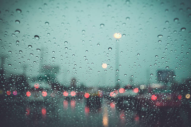 istock Rain drop on the car glass background 536662240
