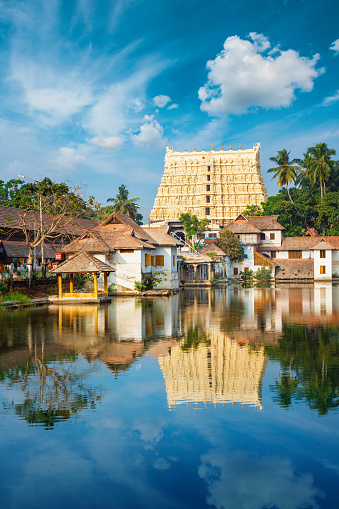 Thiruvananthapuram, India - Padmanabhaswamy temple was built in the Dravidian style and principal deity Vishnu is enshrined in it.