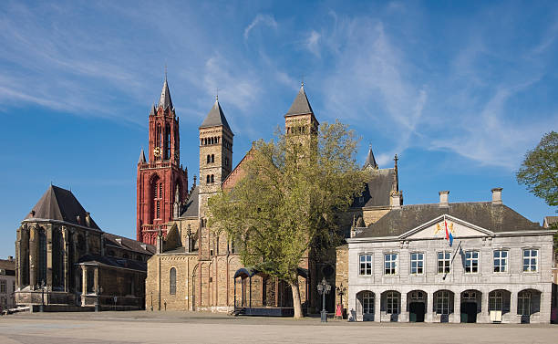 Saint Servatius Basilica, Saint John's church at Vrijthof in Maastriht stock photo