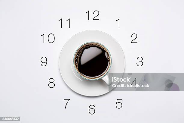 Kaffee Uhr Stockfoto und mehr Bilder von Kaffee - Getränk - Kaffee - Getränk, Uhr, Einzelner Gegenstand