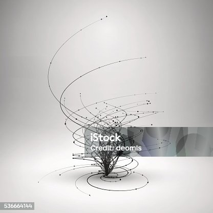 istock Tornado. Swirl with connected line and dots. 536664144