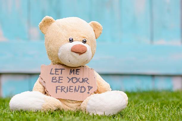 istock Teddy bear holding cardboard  Let Me be Your Friend 536666504