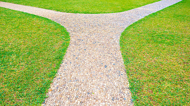 istock Concept of choice with crossroads spliting in two ways 536667664