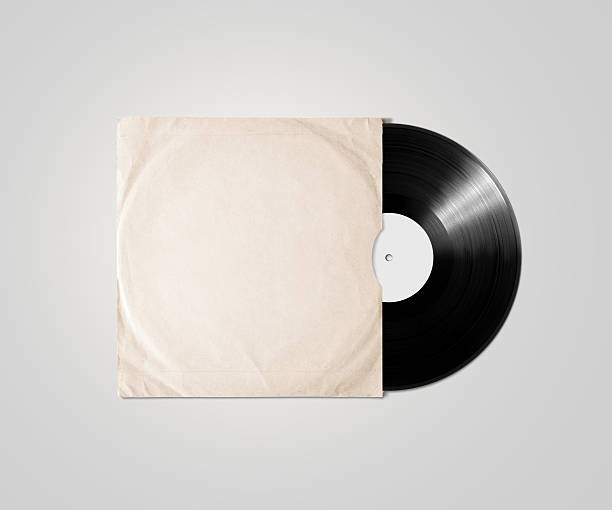 weiße vinyl-album-cover-mockup, isoliert, ausschnittpfad. - schallplatte hülle stock-fotos und bilder