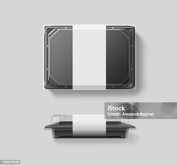 Blank Plastic Disposable Food Container Mockup Transparent Lid Isolated Stock Photo - Download Image Now