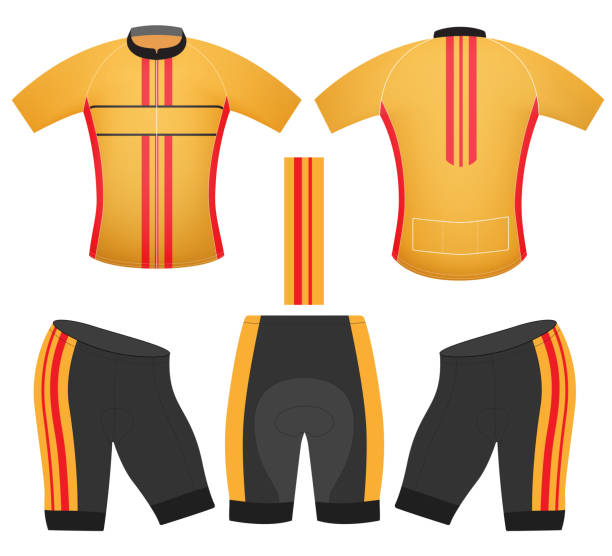 ilustrações de stock, clip art, desenhos animados e ícones de desportiva camisola de ciclismo amarelo - cycling vest