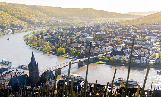 Moselle river in sunny day from the winery hill