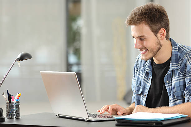 istock Entrepreneur or student man working at home 536674288