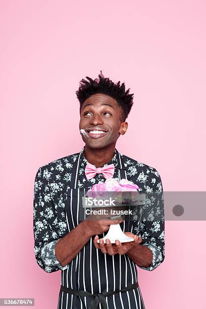 Cute Afro American Small Business Owner Holding Cookies Stock Photo - Download Image Now