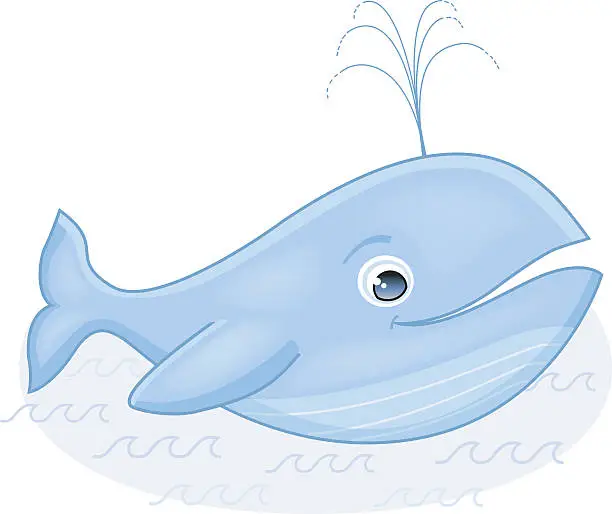 Vector illustration of blue whale