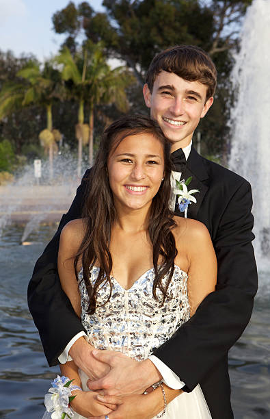 Happy Prom Couple Posing for a Photo