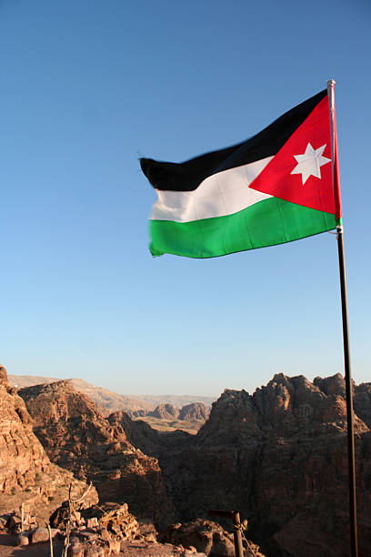 istock Flag of Jordan in mountain 536680272