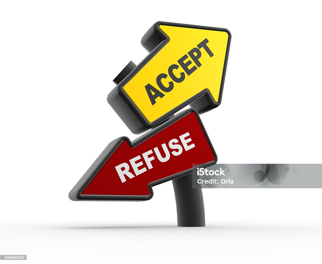 Accept or refuse 3d arrowa. Accept or refuse Arrow Symbol Stock Photo