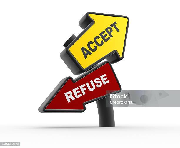 Accept Or Refuse Stock Photo - Download Image Now - Arrow Symbol, Mascot, Traffic Arrow Sign