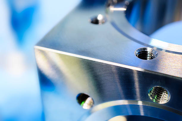 istock Fragment of a metal cube with holes and metric thread. 536680960