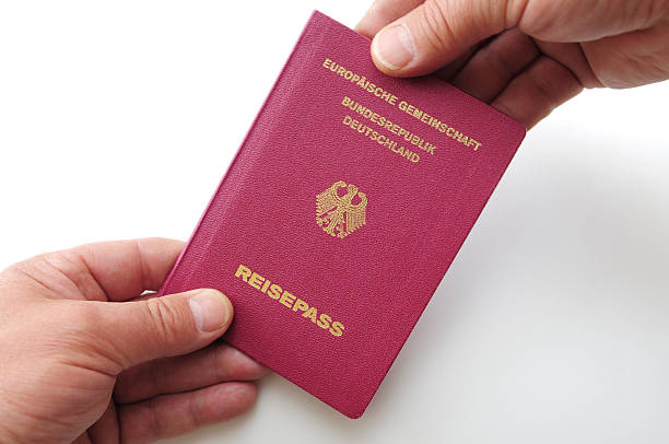 Germany passport stock photo