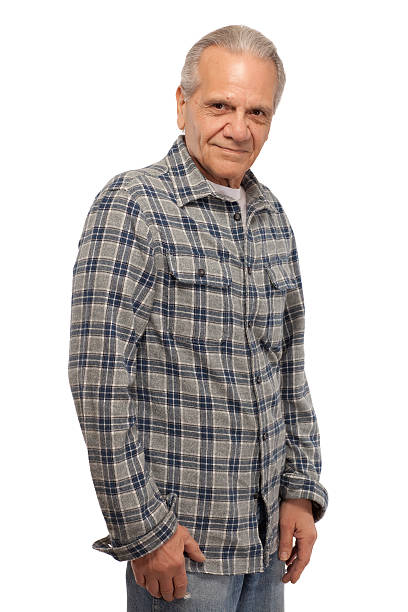 istock Senior man in plaid flannel 536683165