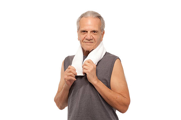 istock Senior man with towel 536684293